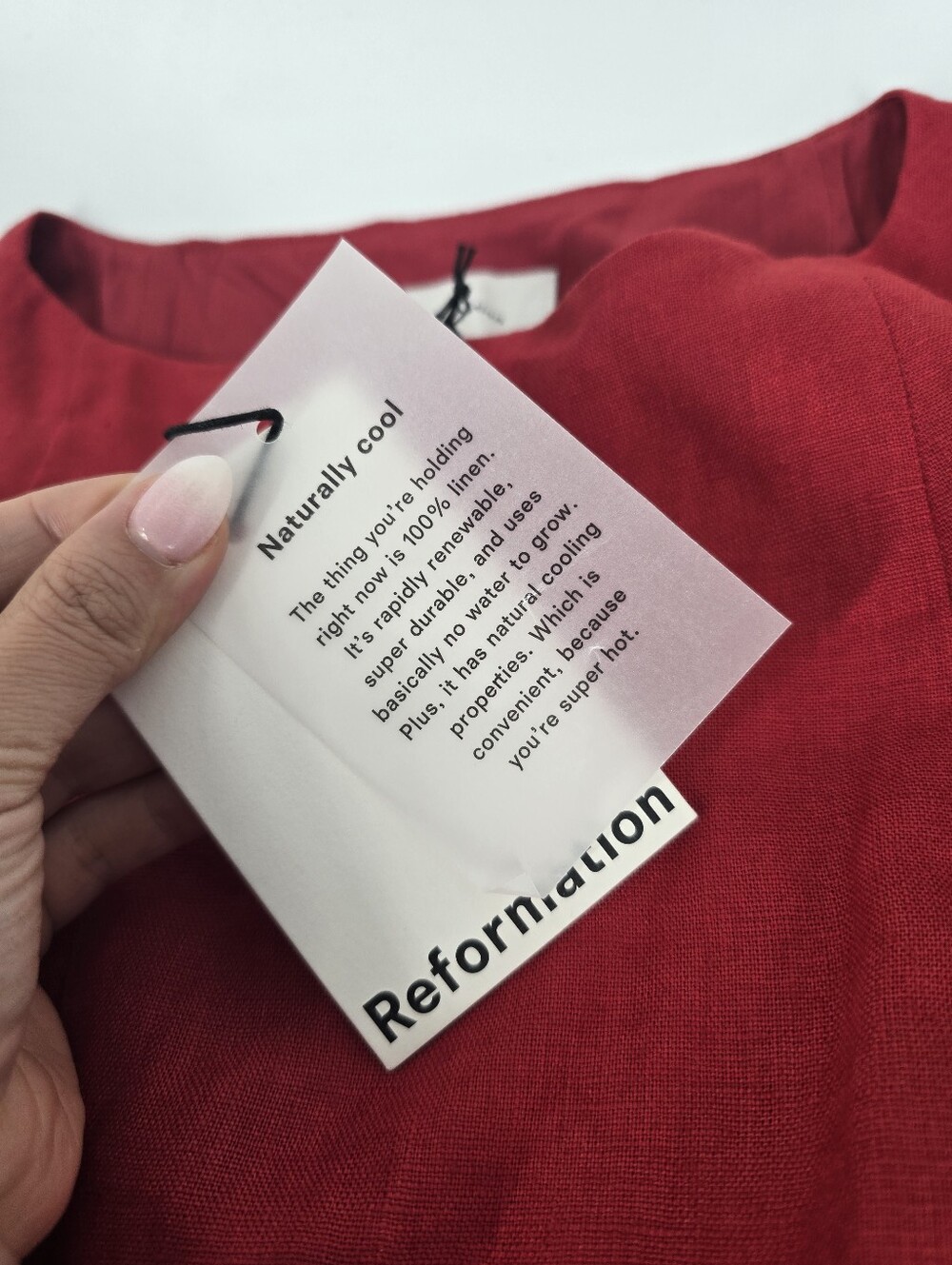 Reformation Grace Linen Two Piece Skirt Set in Sundried Tomato Red Size 4 NEW - Picture 3 of 16